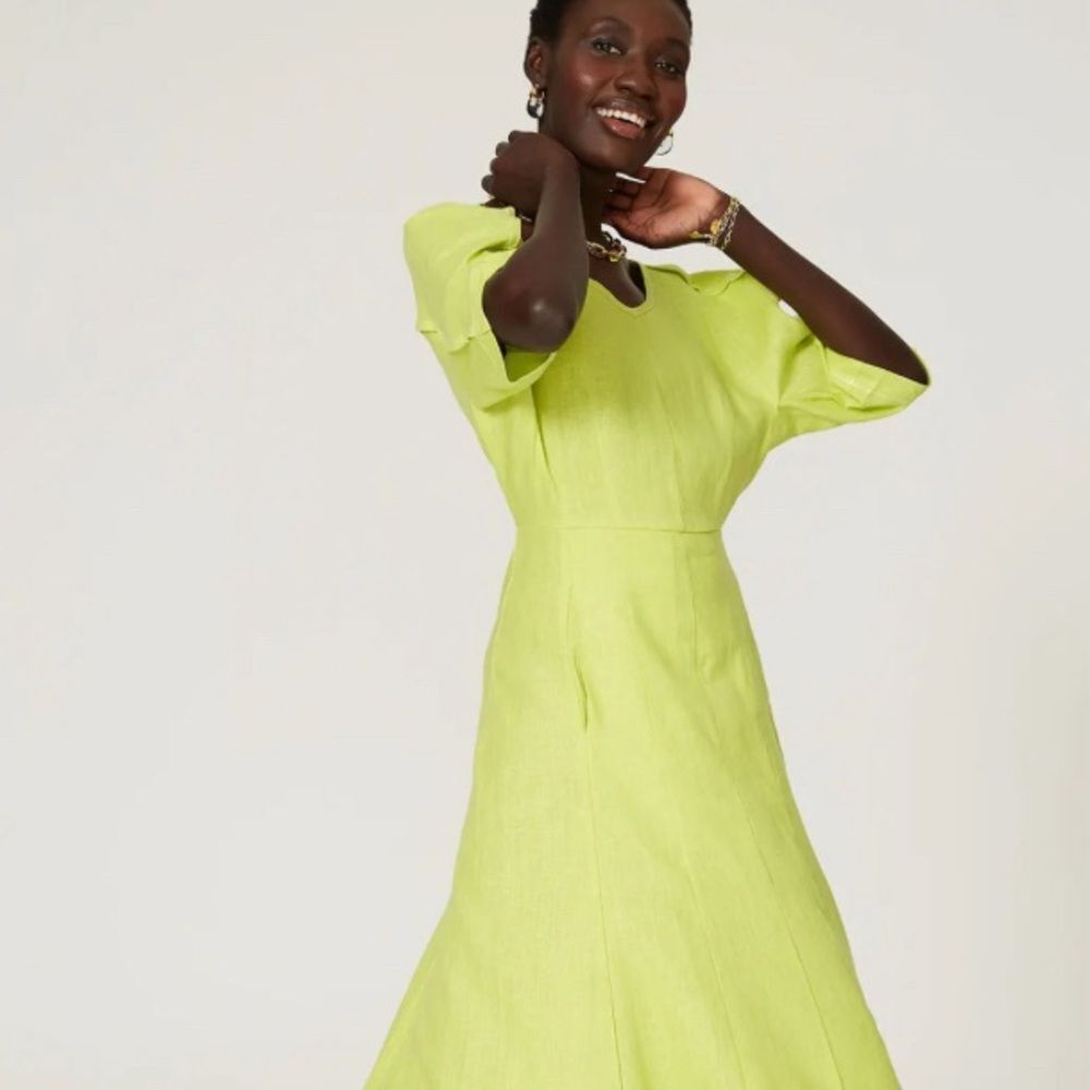 Mara hoffman sicily dress in lime green